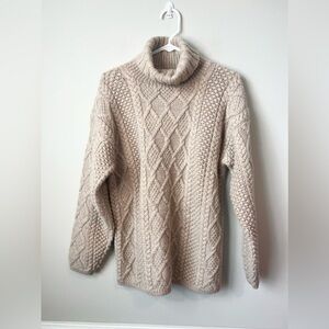 J. Crew wool tan cable  size large